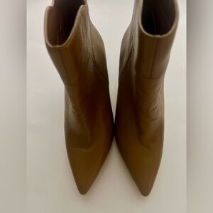NWT Franco Sarto Brown Pointed Toe Heeled Ankle Boots, Size 8M